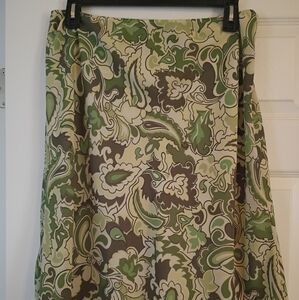 New York & Company Green and Brown A-Line Skirt